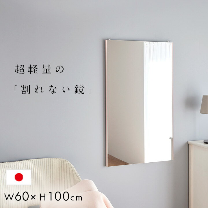 【ポイント10倍/1日20:00-23:59】【日本製/割れない鏡/軽量】リフェクスミラー バリエ ダブル W60xH100 5色対応 アルミフレーム 姿見 薄型 全身鏡 吊るしタイプ 壁掛け ウォールミラー 壁掛けミラー 壁掛け鏡 高繊細 おしゃれ