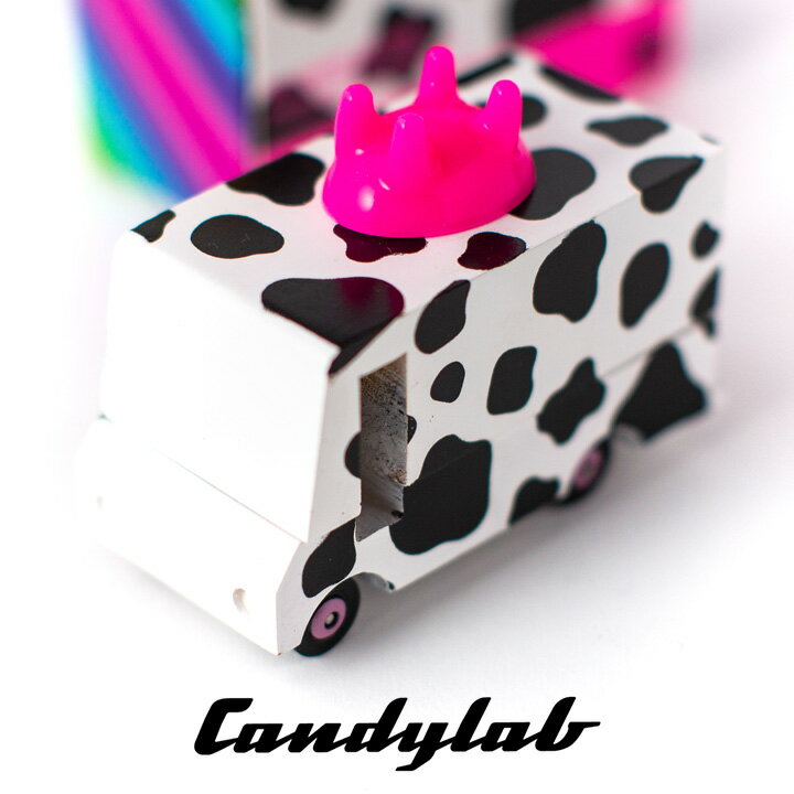 【ポイント10倍/1日20:00-23:59】ニューヨーク・ブルックリン発 Candylab(キャンディラボ) Milk Van CND F920 トイカー ミニカー 牛 牛乳 子供 木製 アメ車 自動車 アメリカ おうち遊び ジオラマ 海外 輸入 キッチンカー 玩具 男の子 木のおもちゃ おしゃれ