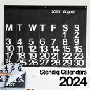 【ポイント5倍/9日20時から】2024年 令和6年 Stendig Calenders(ステンディグ カレンダー) 122x92cm モノトーン ビッグサイズカレンダー 月曜始まり 壁掛け モノトーン文字 Massimo Vignelli マッシモ・ヴィネッリ グラフィックデザイン 白 黒 おしゃれ