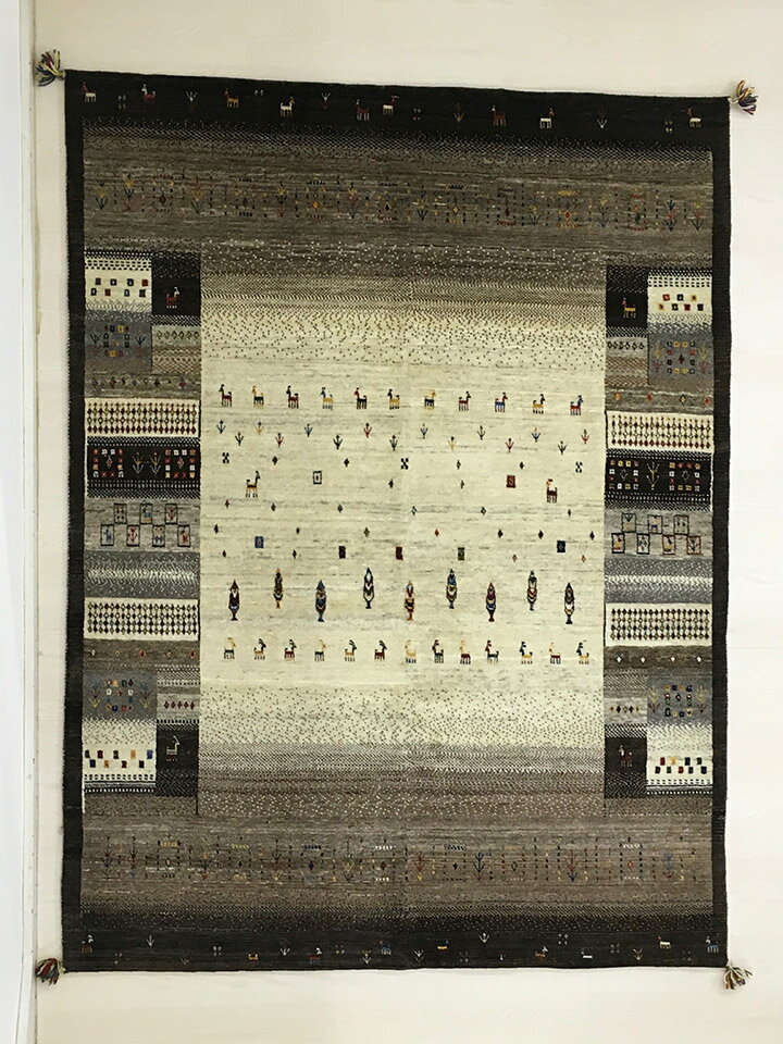 【ギャッベラグ 9731 約154×206cm】GABBEH・ギャッペ(ギャべ)・イラン製・カーペット・ラグ・絨毯(じゅうたん)・ブラウン系