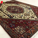 【ギャッベラグ 約102×154cm 13697】GABBEH・ギャッペ(ギャべ)・イラン製・カーペット・ラグ・絨毯(じゅうたん)・レッド系