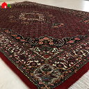 【ペルシャ絨毯 ビシャー 約112.5×180.5cm 284372-15】イラン製・カーペット・ラグ・絨毯(じゅうたん)・レッド系