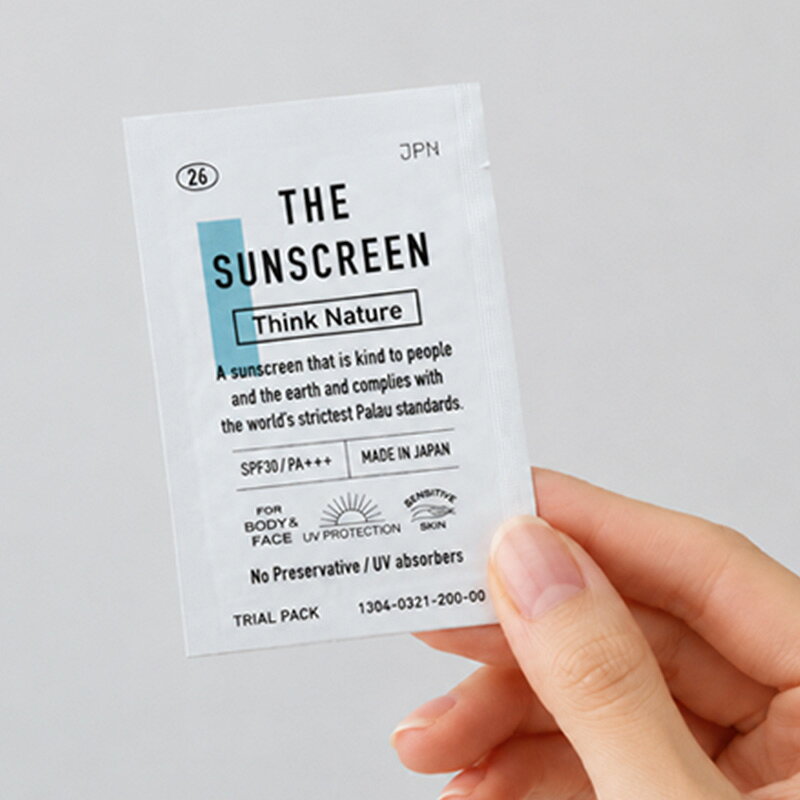 【8/10限定！ポイント10倍】THE SUNSCREEN Think Nature(ザ サンスクリーン シンク ネイチャー) トライアルパック UVケア SPF30 PA+++ 顔 全身 赤ちゃん ベビー 石けんで落とせる 石鹸オフ 紫外線吸収剤不使用 アルコール不使用 お試し 旅行用 日本製 kagunosato-10029270 家具の里 サンプル画像2