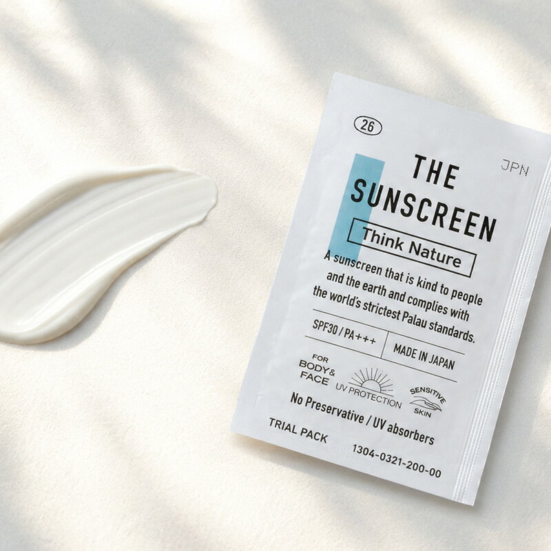 【8/10限定！ポイント10倍】THE SUNSCREEN Think Nature(ザ サンスクリーン シンク ネイチャー) トライアルパック UVケア SPF30 PA+++ 顔 全身 赤ちゃん ベビー 石けんで落とせる 石鹸オフ 紫外線吸収剤不使用 アルコール不使用 お試し 旅行用 日本製 kagunosato-10029270 家具の里 サンプル画像3