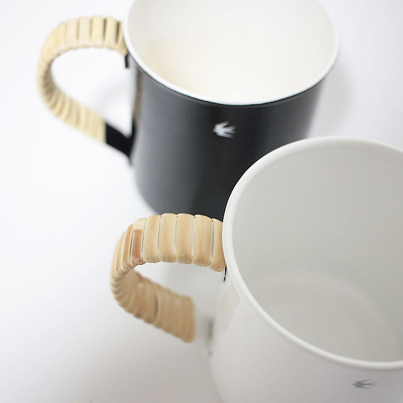 グローカルスタンダードプロダクツTSUBAME（ツバメ）ラタンマグカップMサイズ LサイズGLOCAL STANDARD PRODUCTS 琺瑯 ホーロー TSUBAME RATTAN Mug コーヒー器具 コーヒーグッズ コーヒー用品 珈琲 道具 おしゃれ デザイン アウトドア キッチン用品 キッチング 3