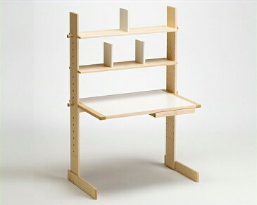 愛着が沸いてくるフレキシブルなデスク※代引き不可 棚付き ナチュラル 学習机 勉強机 学習デスク 勉強デスク テーブル 机 子供 大人 シンプル ナチュラル 北欧 スタイリッシュ 日本製 国産 上棚 本棚 書棚 高さ調節 高さ