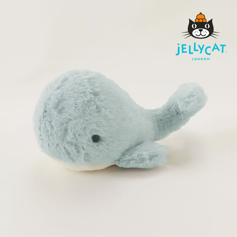 JELLYCAT（ジェリーキャット）Wavelly Whale Grey（ウェイブリー ホエール グレー）※代引き・後払い不可ぬいぐるみ 人形 クジラ くじら 鯨ヌイグルミ 海洋生物 かわいい おしゃれ オシャレ 手洗い可能 ウォッシャブル ギフト 贈り物 プレゼント 上品のサムネイル