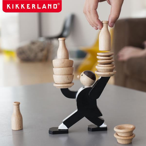 KIKKERLAND（キッカーランド）ドント　ティップ　ザ　ウェイター　スタッキング　ゲームDon't Tip The Waiter Stacking Game バランスゲーム 木製 スタッキングゲーム パーティ 積木 つみき 積み木 父の日 父の日ギフト