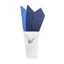 トラッド 日本製 国産 形態安定ポケットチーフ 無地織り×ピュアブルー＆ダークネイビー 青