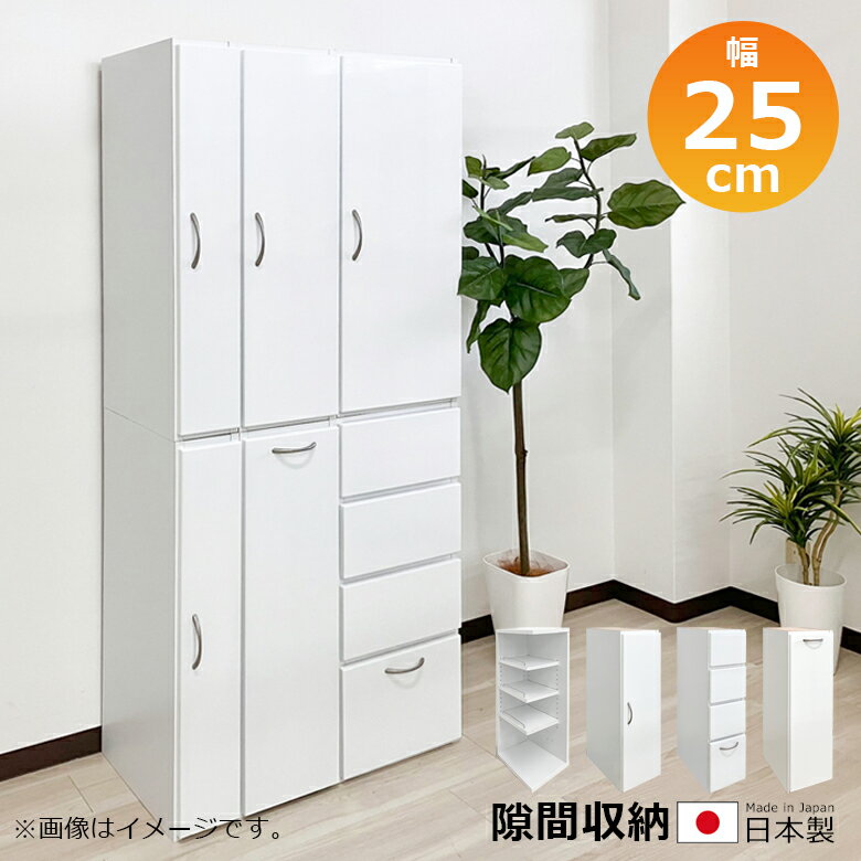 【 5/1 23:59迄☆P5倍 】隙間収納 リビング収納 ランドリー収納 キッチン収納 スリムラック 幅25cm 白 白家具 ホワイト スリム ランドリーラック 開き戸収納 キャビネット コンパクト 扉 可動棚 選べる4タイプ エナメル 小物収納 浴室収納
