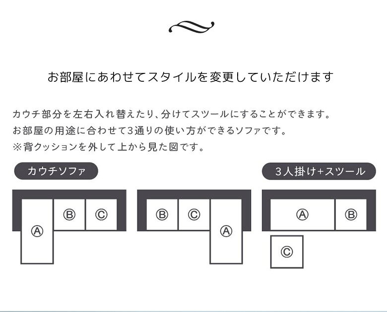 【12%off☆12/4 20:00から】 ソファ ソファー 3人掛けソファ モダン おしゃれ 三人掛け 足置き オットマン L字 カウチ カウチソファ 3P スツール レザーファブリック レザー ウレタン シンプル キャメル グリーン Sバネ ウェービングテープ [3]