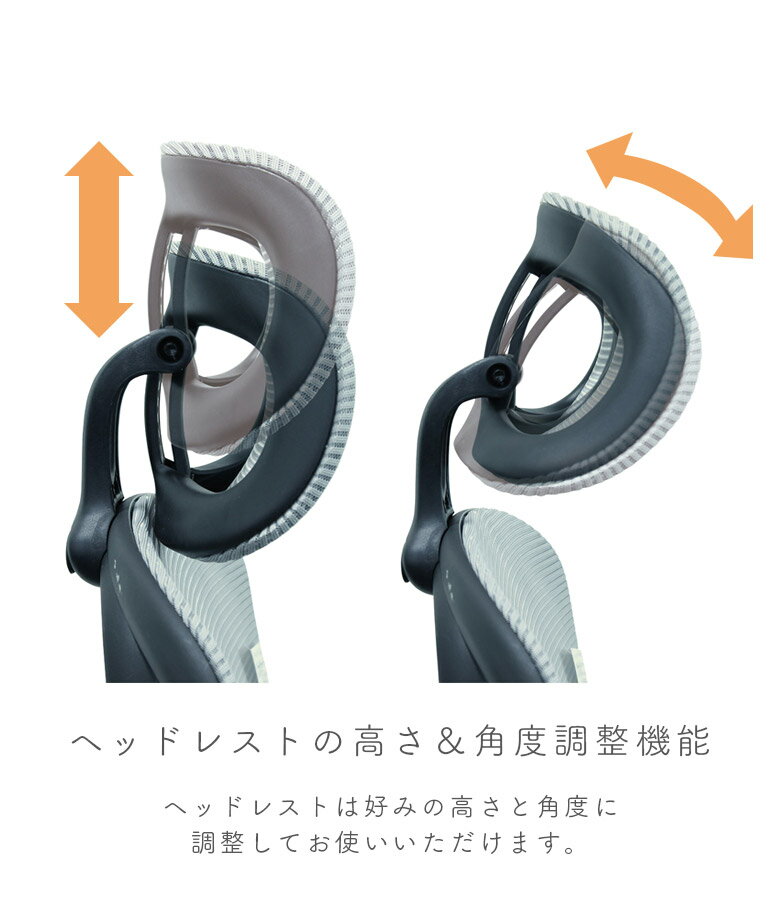 オフィスチェア 肘跳ね上げ式 高さ調整 肘付き おしゃれ チェア ヘッドレスト キャスター付き 椅子 ランバーサポート ロッキング ウレタン パソコンチェア デスクチェア ブラック グレー レッド [2]