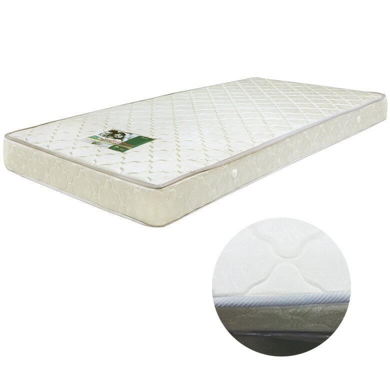 マットレス ダブルマットレス コイル数 416個 厚み 17cm ボンネルコイルマットレス ダブル ファブリック プリント生地 キルティング加工 ポリエステル 布製 シンプル ホワイト 白 寝具 ベッド ボンネルマット Dマット