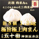 ご新規様も! 大小楽しめる【手作り高級肉まん】半世紀変わらぬ老舗 行列の味を楽しむ 合計8個 約1.3kg 元祖 五十番 神楽坂本店 肉まん 豚まん 焼売 餃子 小籠包 叉焼 冷凍食品 急ぎ