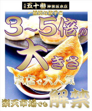 【20％OFF】ジャンボ餃子 楽天1位 1個で一般餃子の3-5倍の大きさ！50個に匹敵!15個入り 辿り着いたのは皮から全て手作り、もちっパリッ栄養バランス絶妙な美味、身体に優しい餃子です。 餃子 ぎょうざギョーザ 冷凍食品 御中元 ギフト お取り寄せ 東京老舗 五十番 神楽坂本店