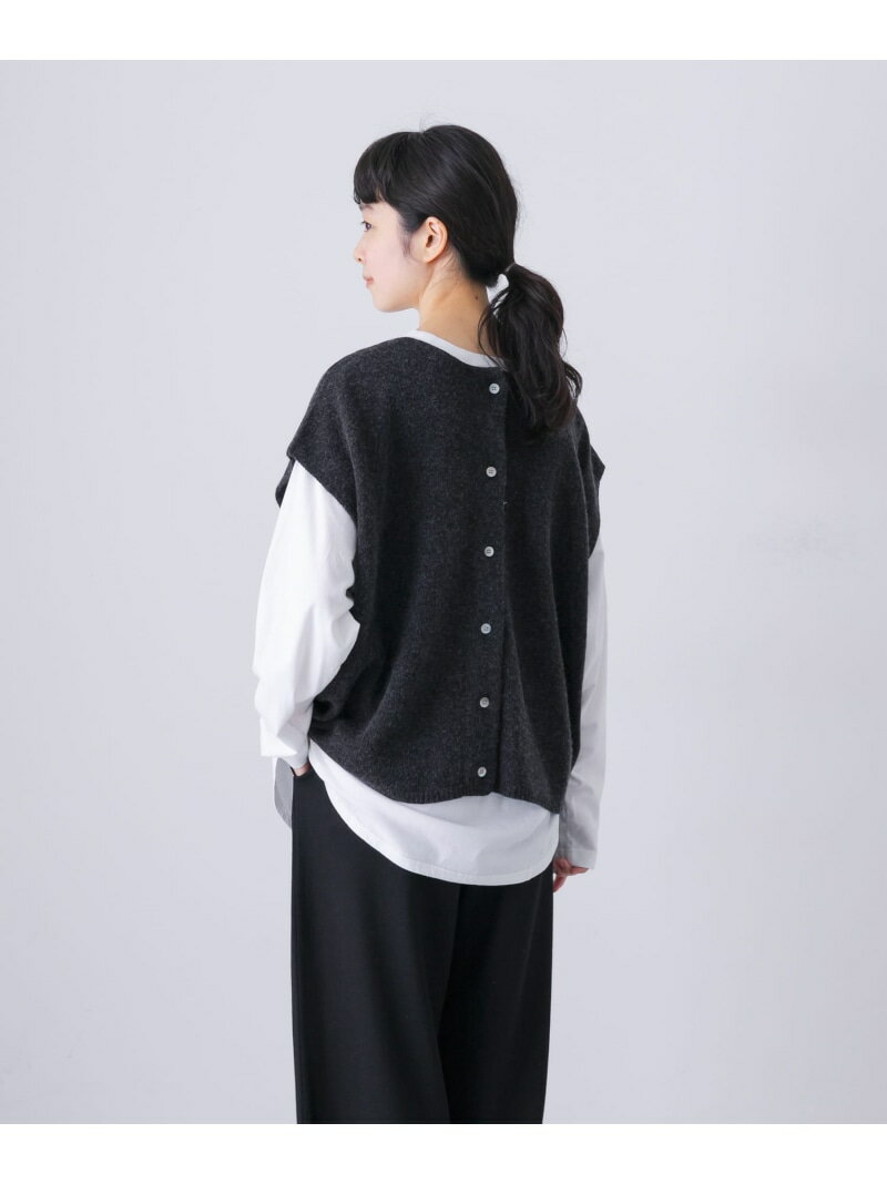 ハミルトン2WAYベスト かぐれ カグレ トップス ニット グレー【送料無料】[Rakuten Fashion]