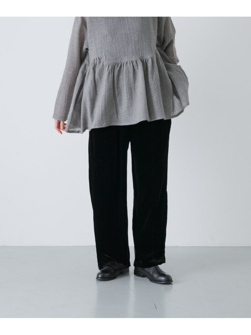 レーヨンシルクベルベットパンツ かぐれ カグレ パンツ その他のパンツ ブラック【先行予約】*【送料無料】[Rakuten Fashion]