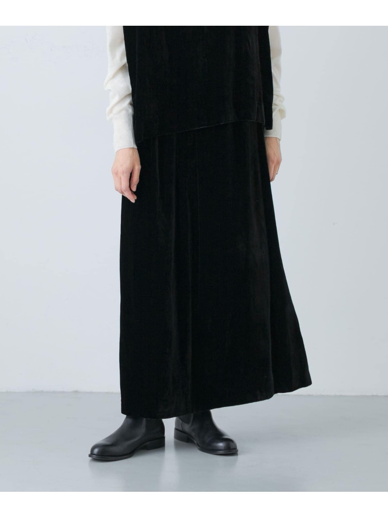 レーヨンシルクベルベットスカート かぐれ カグレ スカート その他のスカート ブラック【先行予約】*【送料無料】[Rakuten Fashion]