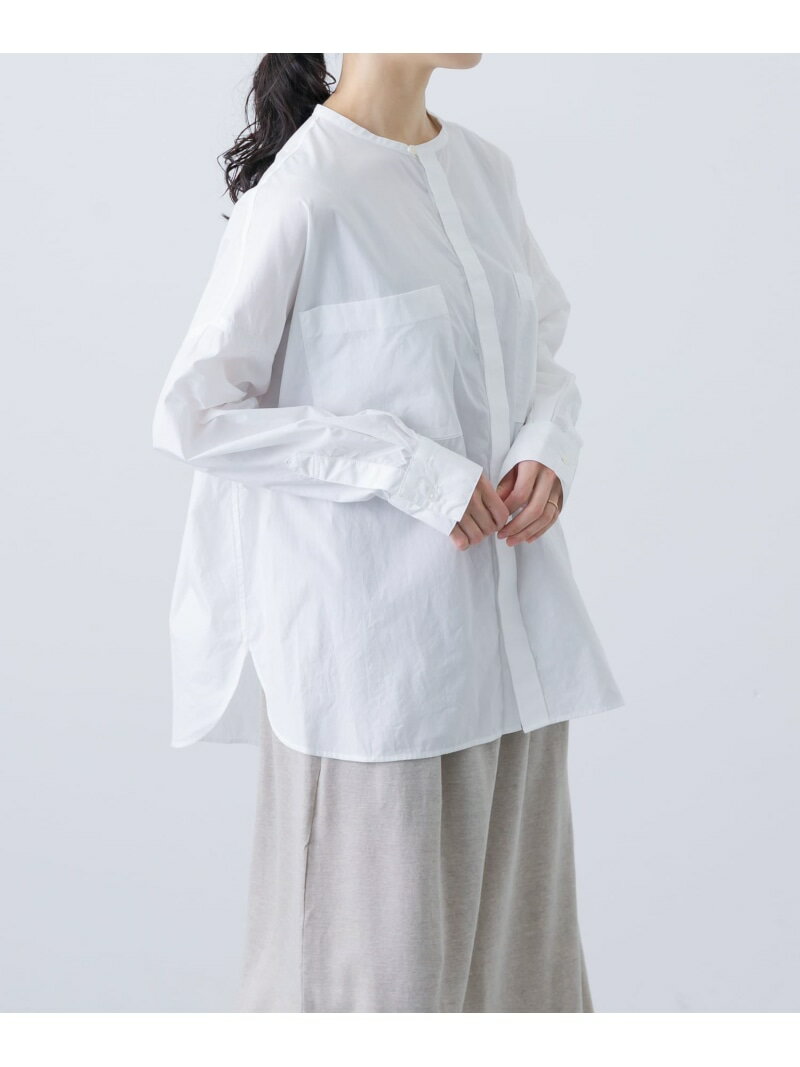コットンダブルポケットワイドシャツ かぐれ カグレ トップス シャツ・ブラウス ブルー ホワイト【先行予約】*【送料無料】[Rakuten Fashion]