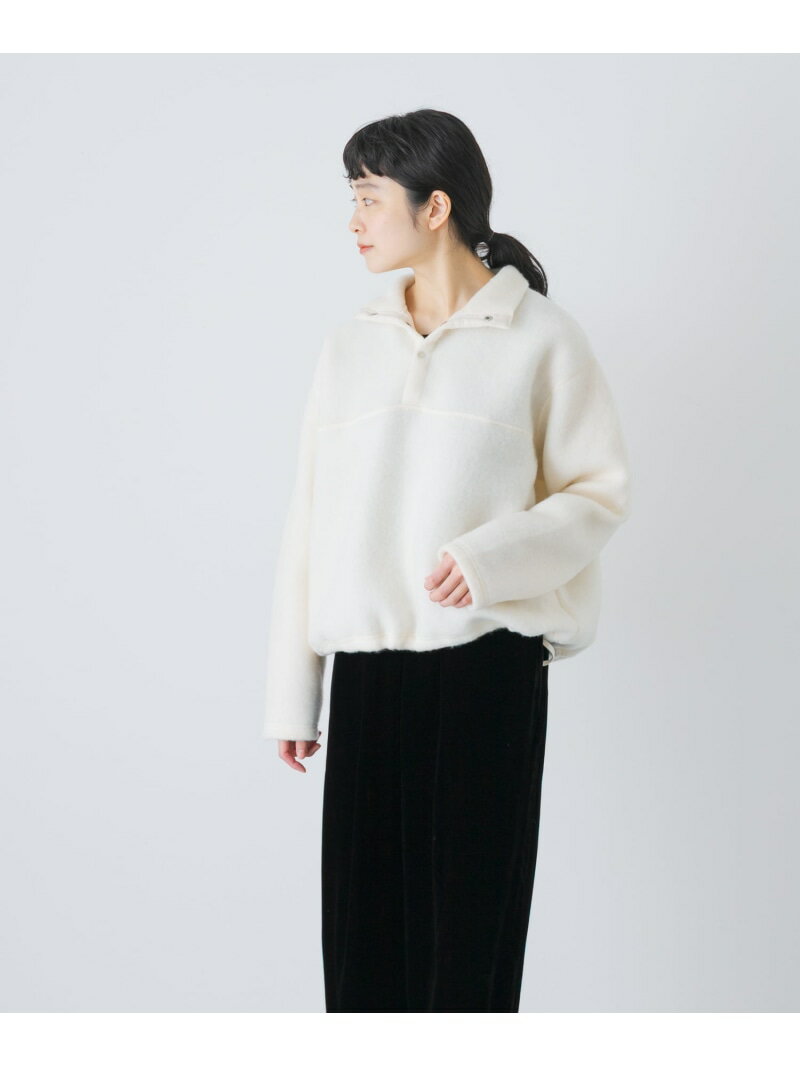 ウールコットンフリースプルオーバー かぐれ カグレ トップス その他のトップス ホワイト ブラック【送料無料】[Rakuten Fashion]