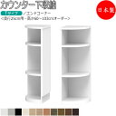 【室内搬入サービス付】 【日本製】 カウンター下収納 すきま収納 開き扉シリーズ 奥行25cm用 エンドコーナー 扇形 オープン棚 国産 サイズオーダー FZ-0183