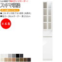 【室内搬入サービス付】 【日本製】 スキマ収納 棚 スリム ポリカ扉キャビネット 右開き 可動棚付 奥行52cm 引出し1杯 国産 サイズオーダー FZ-0238