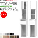 【室内搬入サービス付】 サニタリー収納 ランドリー収納 幅30-40cm 奥行42cm 上台 板扉 片開き 下台 スライド棚 FZ-0567