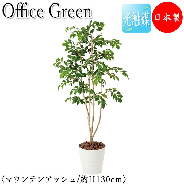 【送料無料】 【日本製/業務用】 フェイクグリーン マウンテンアッシュ オフィスグリーン 光触媒 人工観葉植物 人工樹木 造花 鉢植え 床置き型 高さ約130c...