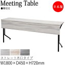 【法人送料無料】 【業務用】 カンファレンステーブル 机 会議テーブル 幅180cm 奥行45cm 角型 折畳式 幕板 ストレート木口 スチール脚 粉体塗装 I...