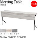 【法人送料無料】 【業務用】 カンファレンステーブル 机 会議テーブル 幅180cm 奥行60cm 角型 折畳式 幕板 ストレート木口 スチール脚 粉体塗装 I...