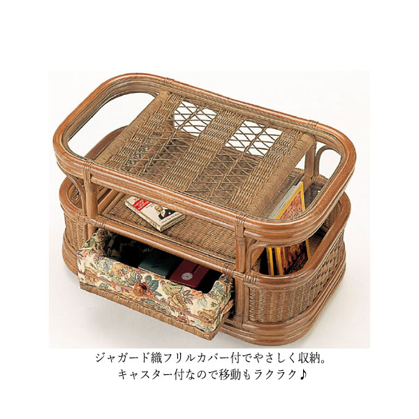 【送料無料】 テーブル 机 センターテーブル ローテーブル ガラス天板 幅90 奥行44 高さ43cm ラタン家具 籐家具 天然素材 IS-0362 [3]