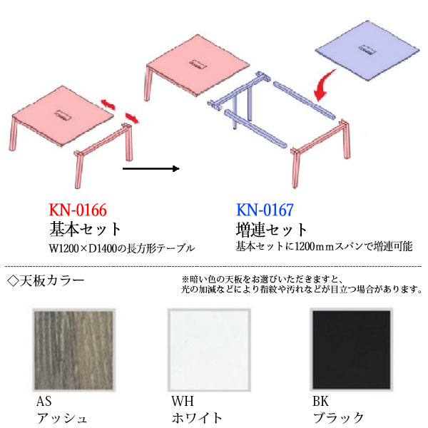 【法人送料無料】 【業務用】 会議テーブル 基本セット ミーティングテーブル オフィスデスク フリーアドレス 幅120cm 奥行140cm 両面 スラント脚 コードホール KN-0166 [3]