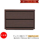 【日本製】 【室内搬入サービス付】 チェスト 引出 プッシュ式 2段 オーダー品 幅61~75cm 奥行43.5cm 箪笥 タンス 収納 洋服収納 収納家具 シンプル モダン MS-0006