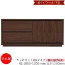 【日本製】 【室内搬入サービス付】 キャビネット 戸棚 引出 プル式 2段 オーダー品 幅106〜120cm 奥行35cm 箪笥 タンス 収納 洋服収納 収納家...