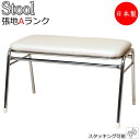 スツール チェア パイプ椅子 補助椅子 ベンチ ペア椅子 2人掛け ビデオ椅子 スチール脚 クロームメッキ 張地Aランク MT-0054
