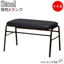 スツール チェア パイプ椅子 補助椅子 ベンチ ペア椅子 2人掛け ビデオ椅子 スチール脚 ブラック塗装 張地Aランク MT-0720