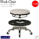 【即日出荷】 スツール 作業用椅子 丸椅子 リングレバー式 上下昇降 背無 ハイタイプ アルミ脚 ゴムキャスター仕様 MT-2446