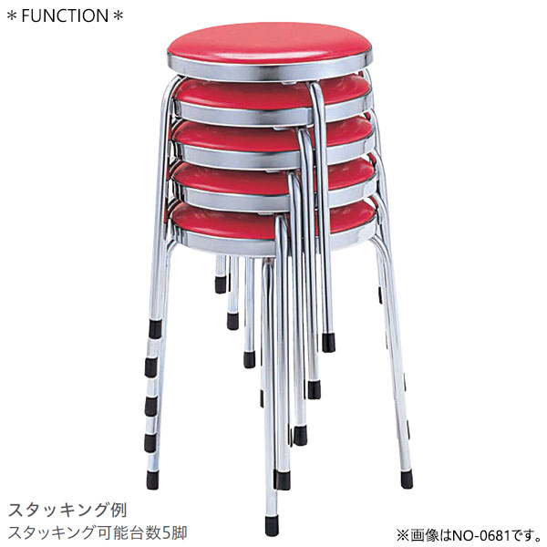 【法人送料無料】 【日本製/業務用】 5脚セット スツール 作業椅子 ワークチェア 椅子 シート張り 塗装脚 スタッキング可能 ダークグレー ダークブルー レッド NO-0682 [3]