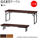 【法人送料無料】 【日本製/業務用】 座卓兼用テーブル 宴会テーブル 食事机 幅180cm 奥行45cm 共巻 アルミ脚 折畳 保護バー付 メラミン化粧板 木目...
