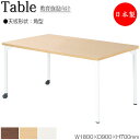 【法人送料無料】 【日本製/業務用】 ワークデスク 机 作業テーブル 会議テーブル 幅180cm 奥行90cm 高さ70cm 角型 メラミン化粧板 木目 茶 ブ...