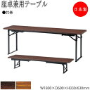 【法人送料無料】 【日本製/業務用】 座卓兼用テーブル 宴会テーブル 幅180cm 奥行60cm 共巻 スチール脚 折畳 保護バー付 メラミン化粧板 木目 茶 ...