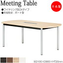 【法人送料無料】 【日本製/業務用】 ミーティングテーブル 机 会議用テーブル 幅210cm 奥行90cm ボート型 ワイヤリングBOXタイプ メラミン化粧板 ...