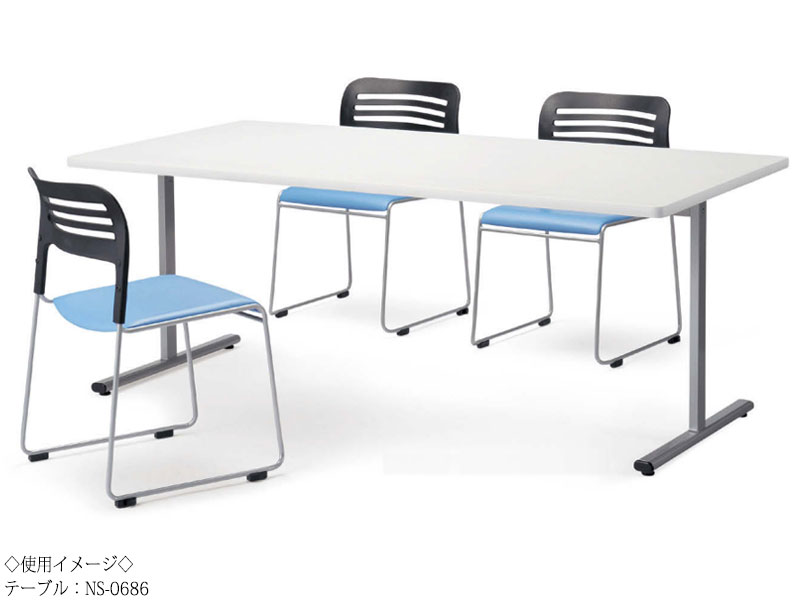 【法人送料無料】 【日本製/業務用】 ミーティングテーブル 机 ワークデスク 幅180cm 奥行75cm 角型 メラミン化粧板 木目 茶 ブラウン 白 グレー NS-0685 [2]