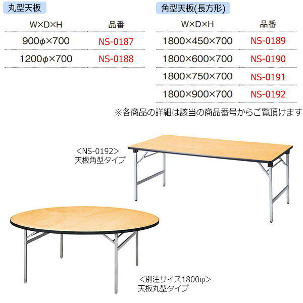 【法人送料無料】 【日本製/業務用】 レセプションテーブル 会議テーブル 折りたたみテーブル 宴会テーブル φ120cm 丸型 円 ラウンド シナ合板 アルミ脚 NS-0188 [3]