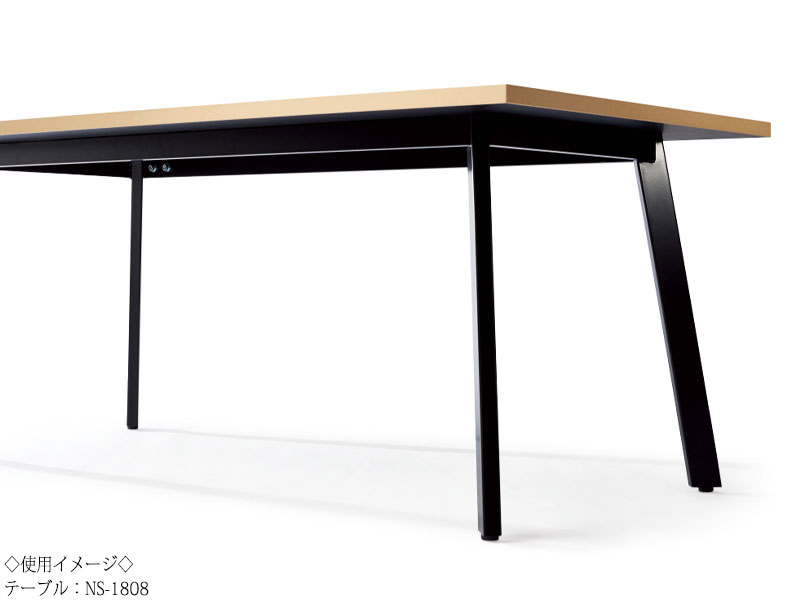 【法人送料無料】 【日本製/業務用】 ミーティングテーブル 机 会議用テーブル 幅180cm 奥行90cm 角型 ワイヤリングBOXタイプ メラミン化粧板 木目 茶 白 NS-1816 [2]