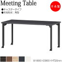 【法人送料無料】 【日本製/業務用】 ミーティングテーブル 机 ワークデスク 幅180cm 奥行90cm 角型 キャスタータイプ メラミン化粧板 木目 茶 白 NS-1866