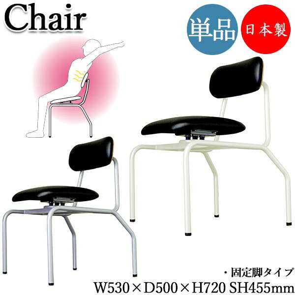 【送料無料】 【日本製/業務用】 バランスチェア 姿勢改善チェア 作業椅子 ワーキングチェア 姿勢矯正家具 座高約45cm 固定脚タイプ ブラック RS-0083-1