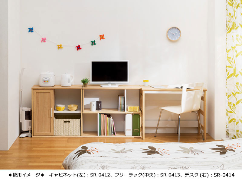 【送料無料】 デスク 机 作業テーブル 勉強机 パソコン台 PC台 ライティングテーブル 幅90cm 高さ72cm 背面化粧有 切り欠き付き 木目調 ナチュラル シンプル SR-0414 [2]