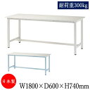 【送料無料】 作業台 ワークテーブル 作業テーブル 幅180cm 奥行60cm 低圧メラミン化粧板 軽量 耐荷重300kg アイボリー ブルー TD-0008
