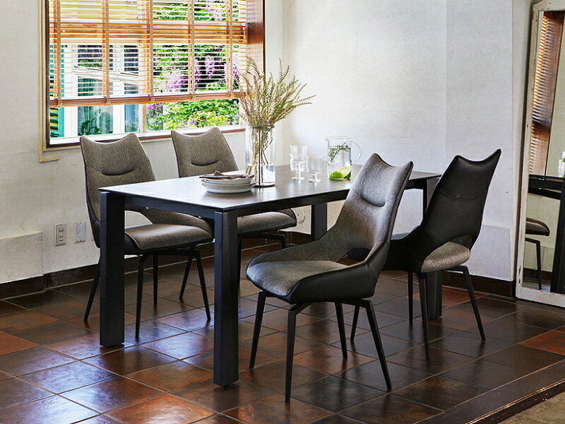 【室内搬入サービス付】 ダイニングテーブル 食卓 4人用 角型 四角 長方形 セラミック天板 スチール脚 幅150cm TN-0168 [2]